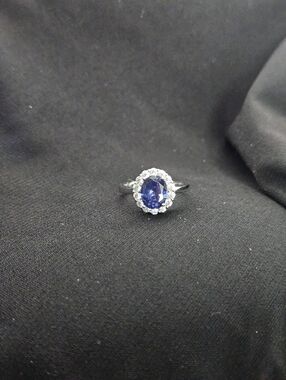 Elegant Silver and Purple Gemstone Ring